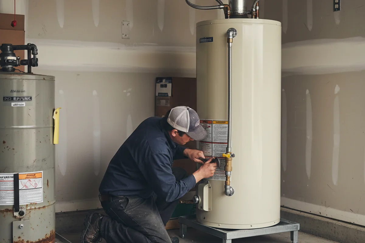 Water heater and shutoff valve replacement in Manquin