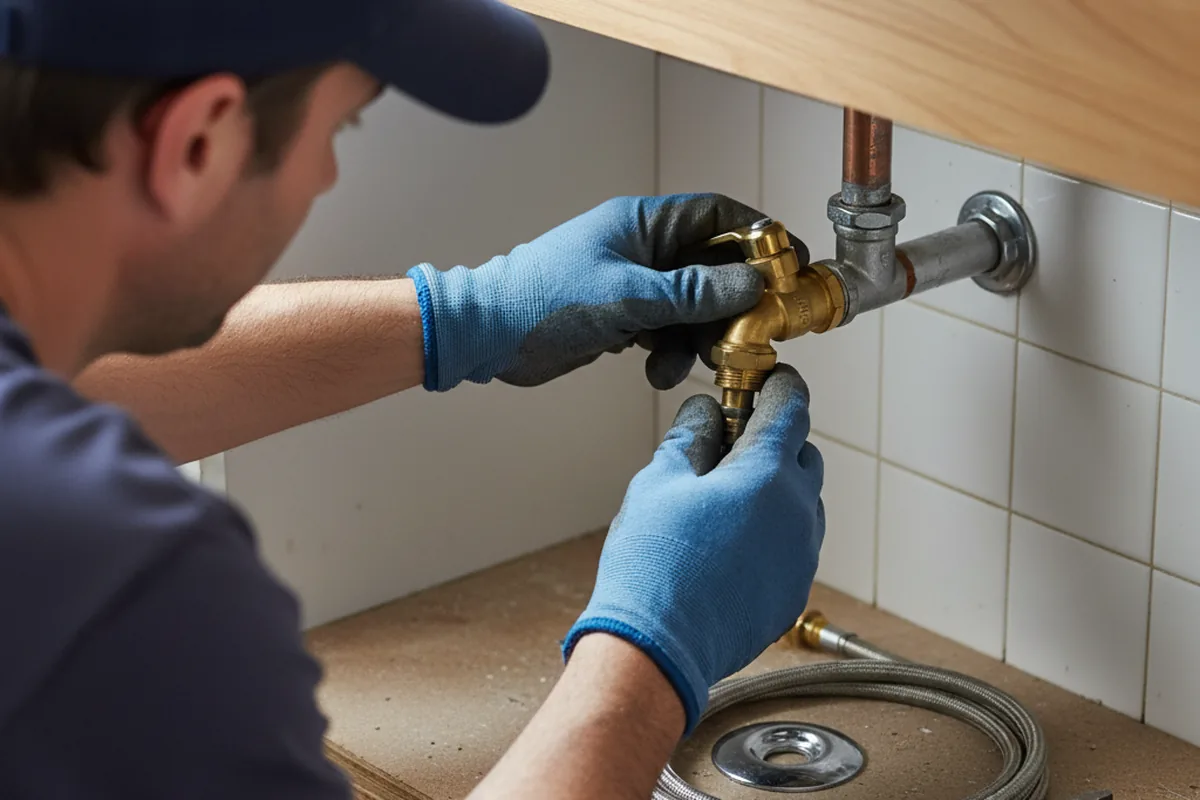 Shutoff valve and fitting work during Faucet and Fixture Repair in Manquin